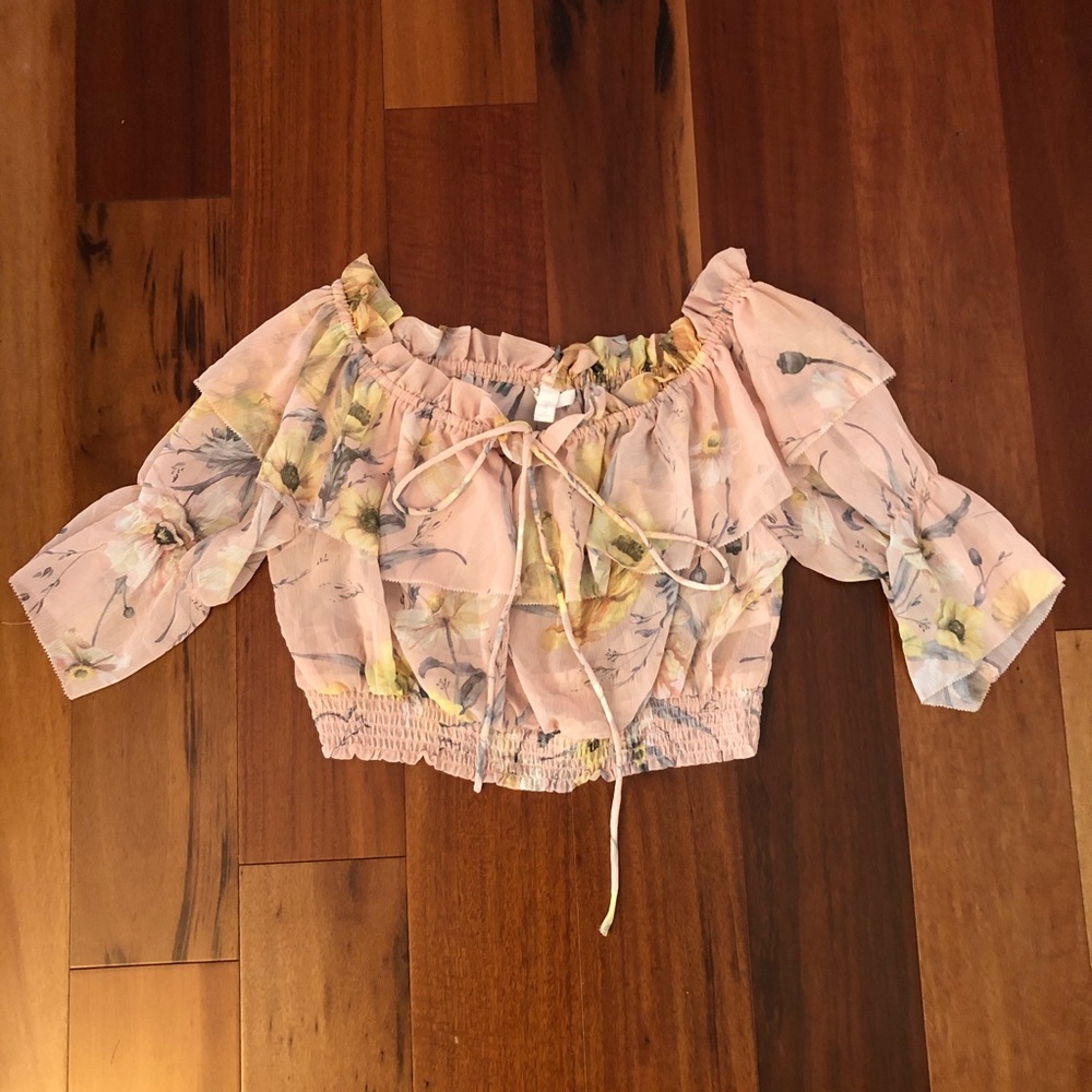 Dainty off the shoulder ruffle top